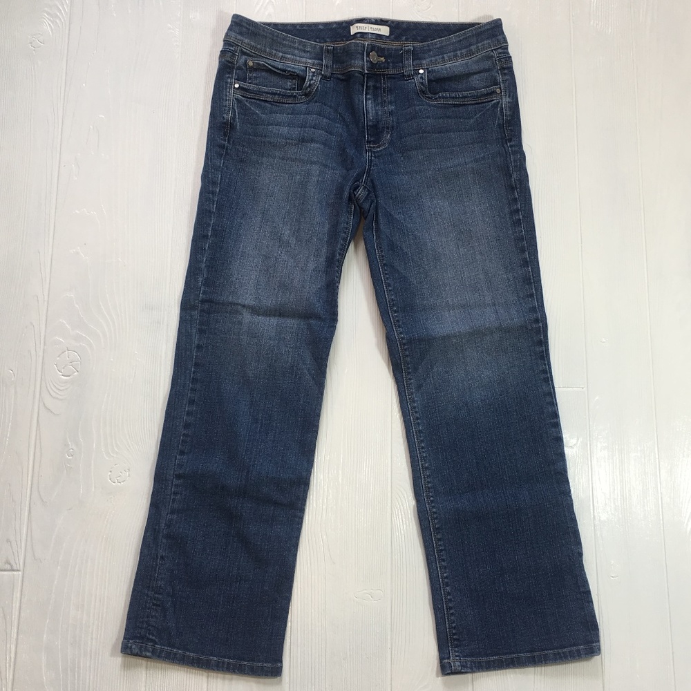 ❤️WHBM Blanc Straight Leg Denim Jeans Size 8 - Picture 2 of 7